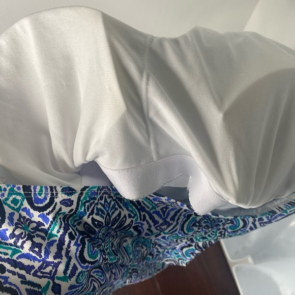 Leilani NWT Blue & White Patterned Halter Bathing Suit Top - Picture 6 of 7